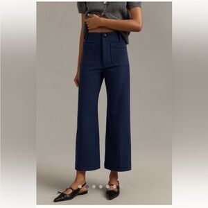 MAEVE THE COLETTE BRUSHED KNIT CROP WIDE-LEG PANTS Size 25